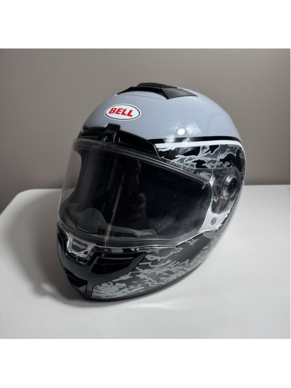 Bell Racing SRT Full Face Helmet XL Assassin Grey White Camo DOT Motorcycle